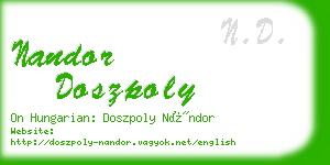 nandor doszpoly business card
